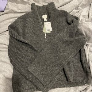 H&M oversized grey 1/4 zip sweater